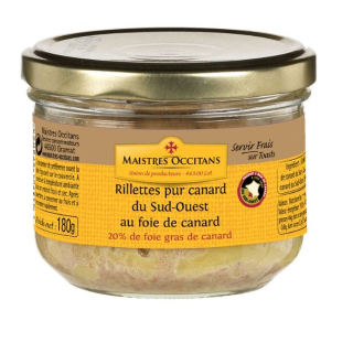 MAISTRES OCCITANS Rillettes de rata cu 20% foie gras 180 g, IGP Sud-Vestul Frantei